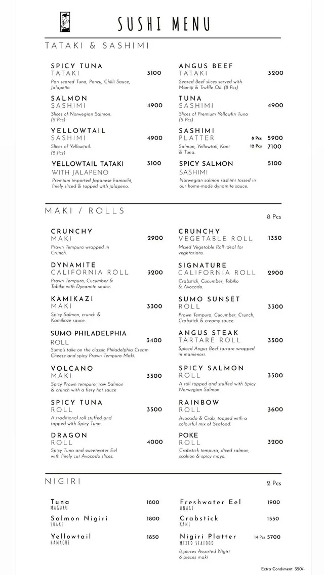 Sumo menu, page 3