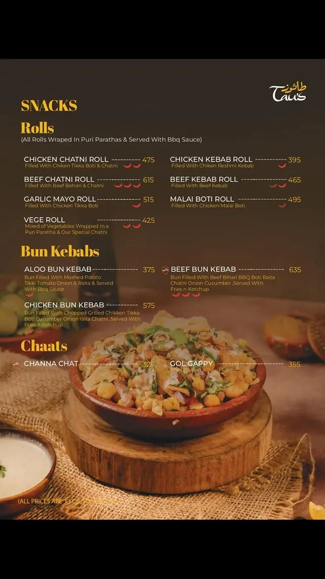 Taus Beverly menu, page 10