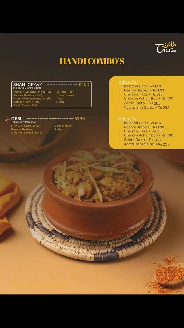 Taus Beverly menu, page 2