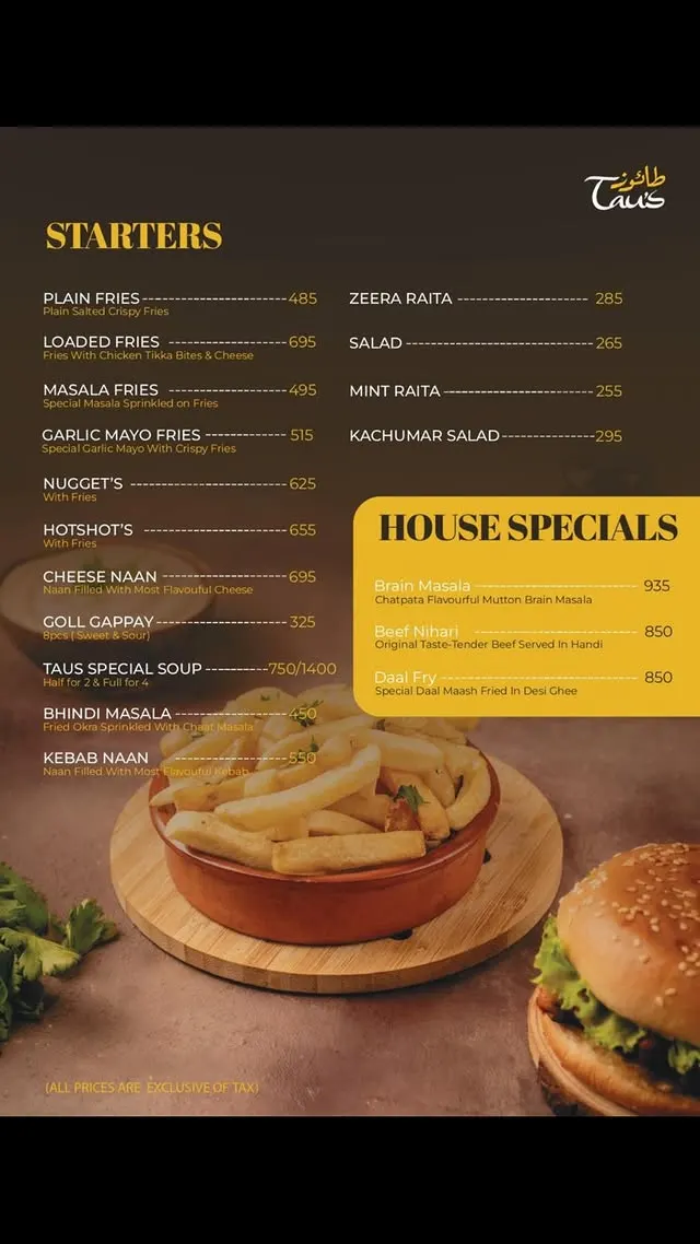 Taus Beverly menu, page 3