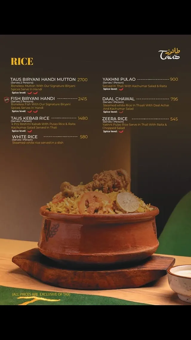 Taus Beverly menu, page 7