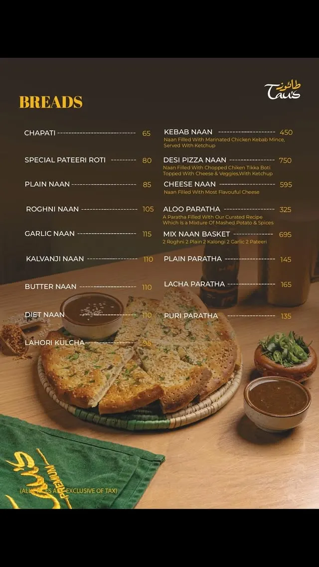 Taus Beverly menu, page 9