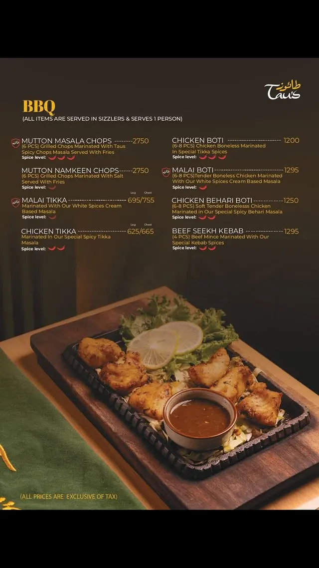 Taus Islamabad Premium menu, page 6