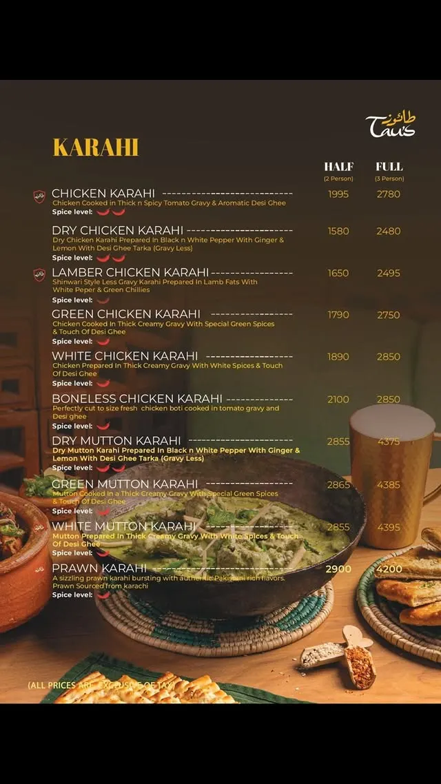 Taus Islamabad Premium menu, page 7