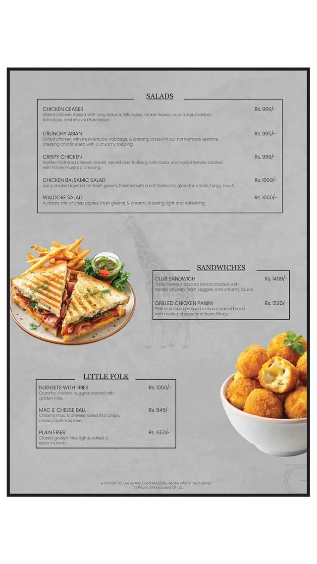 The Grand Central menu, page 4