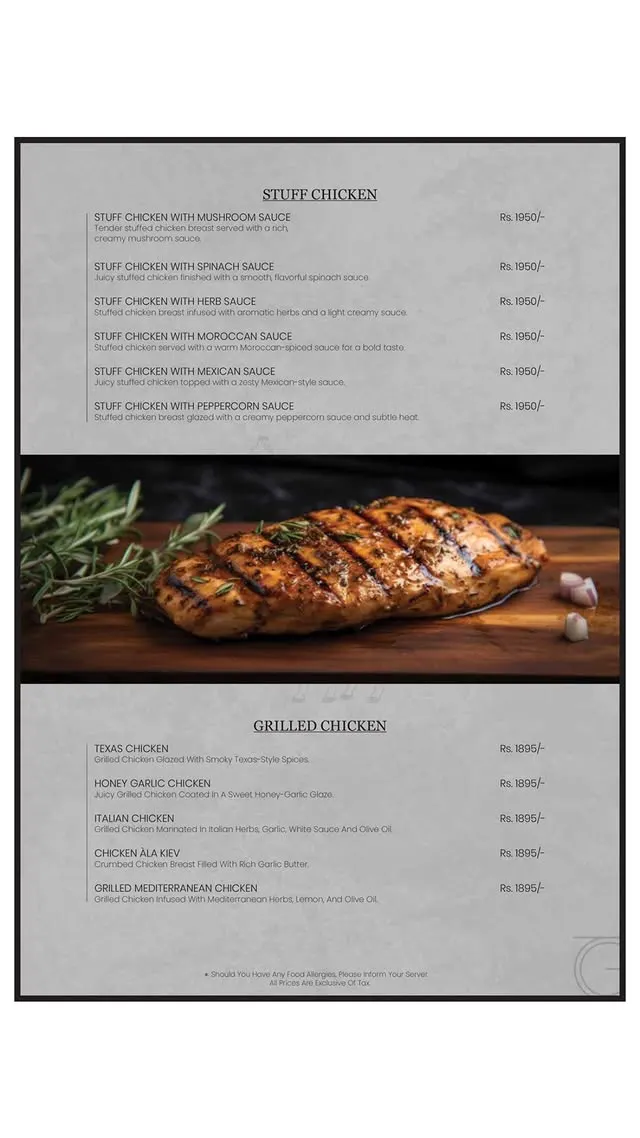 The Grand Central menu, page 5