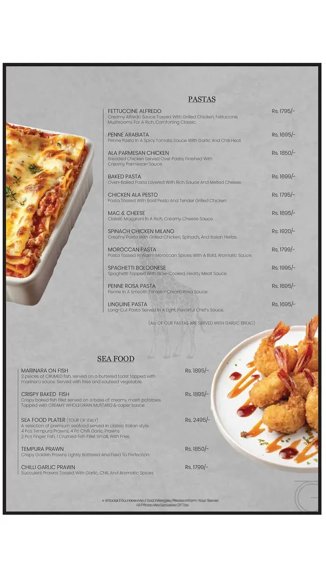 The Grand Central menu, page 6