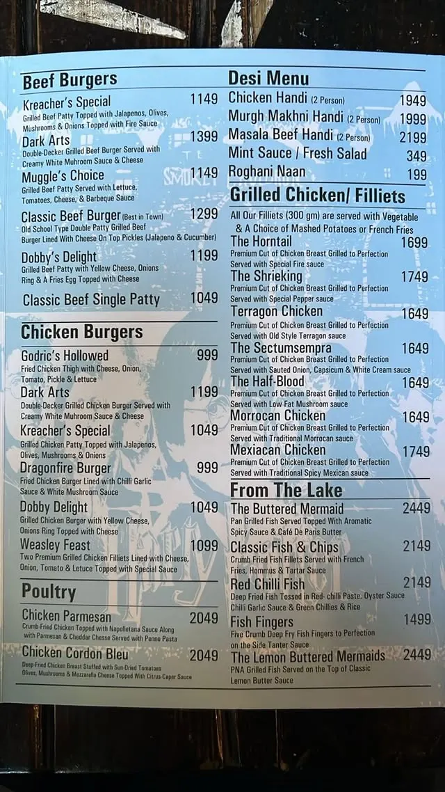 The Smokey Cauldron menu, page 2