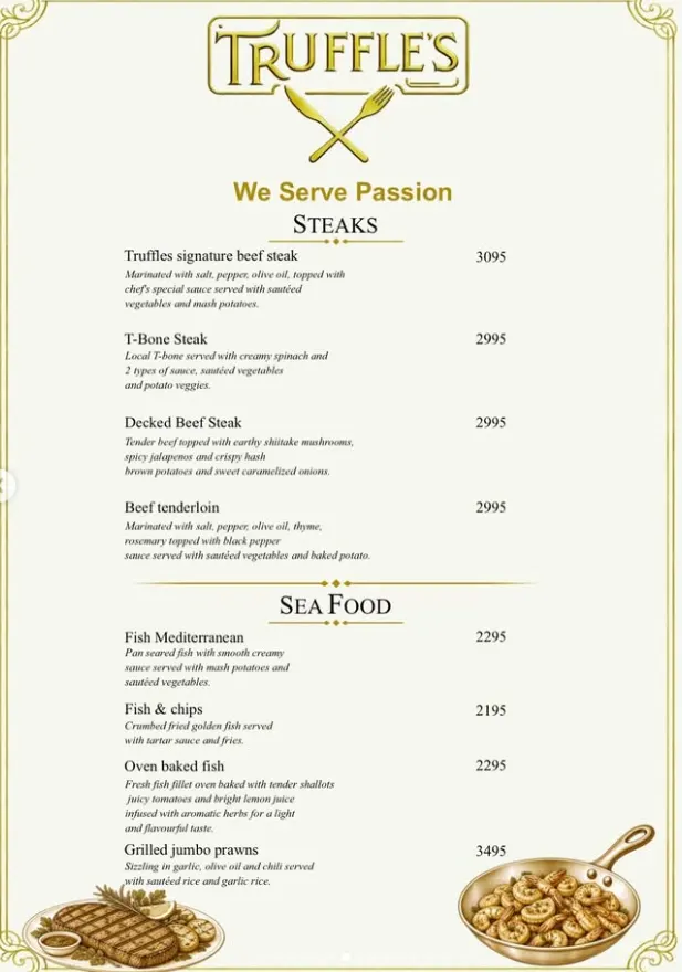 Truffles Restaurant menu, page 3