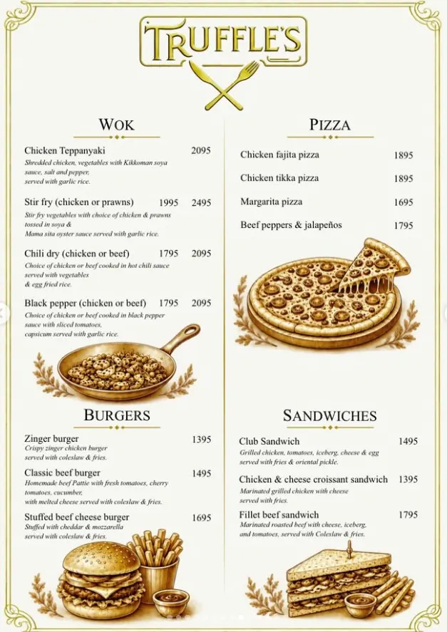Truffles Restaurant menu, page 4