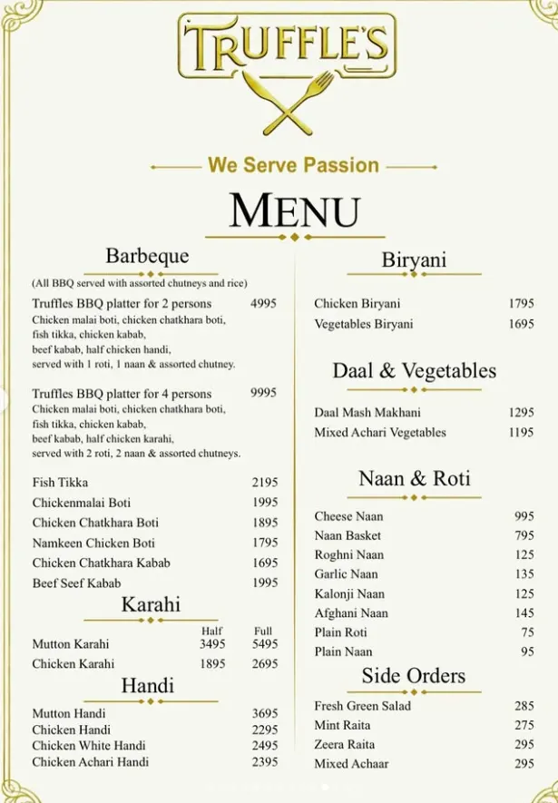 Truffles Restaurant menu, page 5