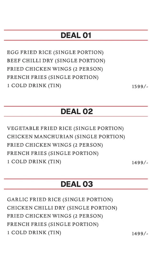 Truly Asian Cuisine menu, page 1