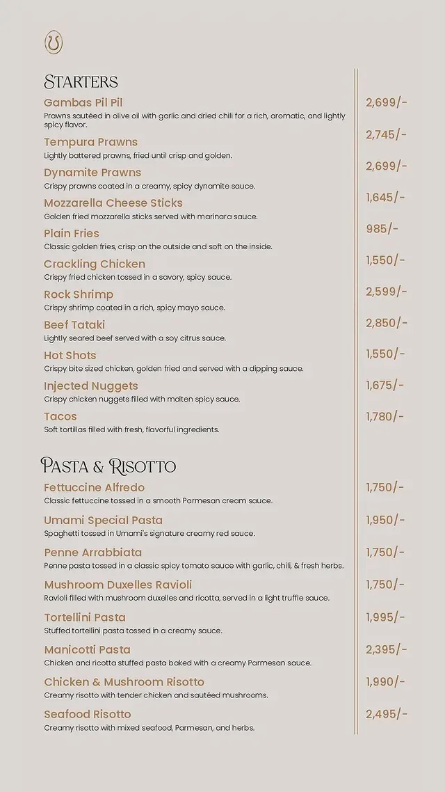 UMAMI menu, page 4