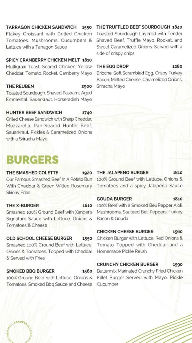 Xander's menu, page 4