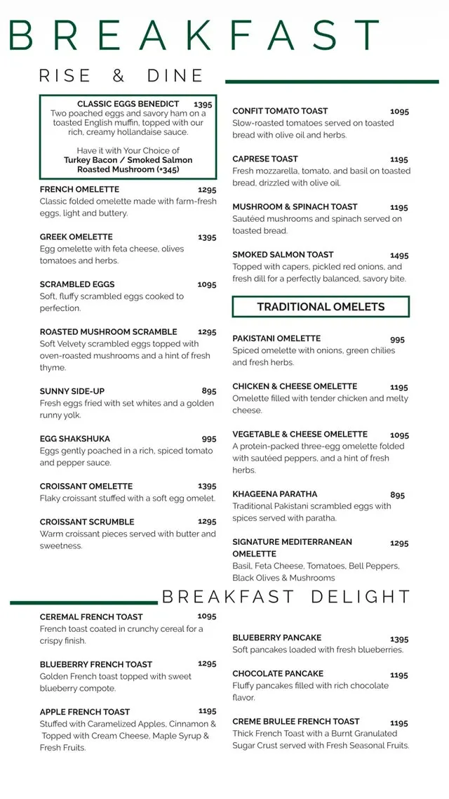 Yaman Restaurant menu, page 1