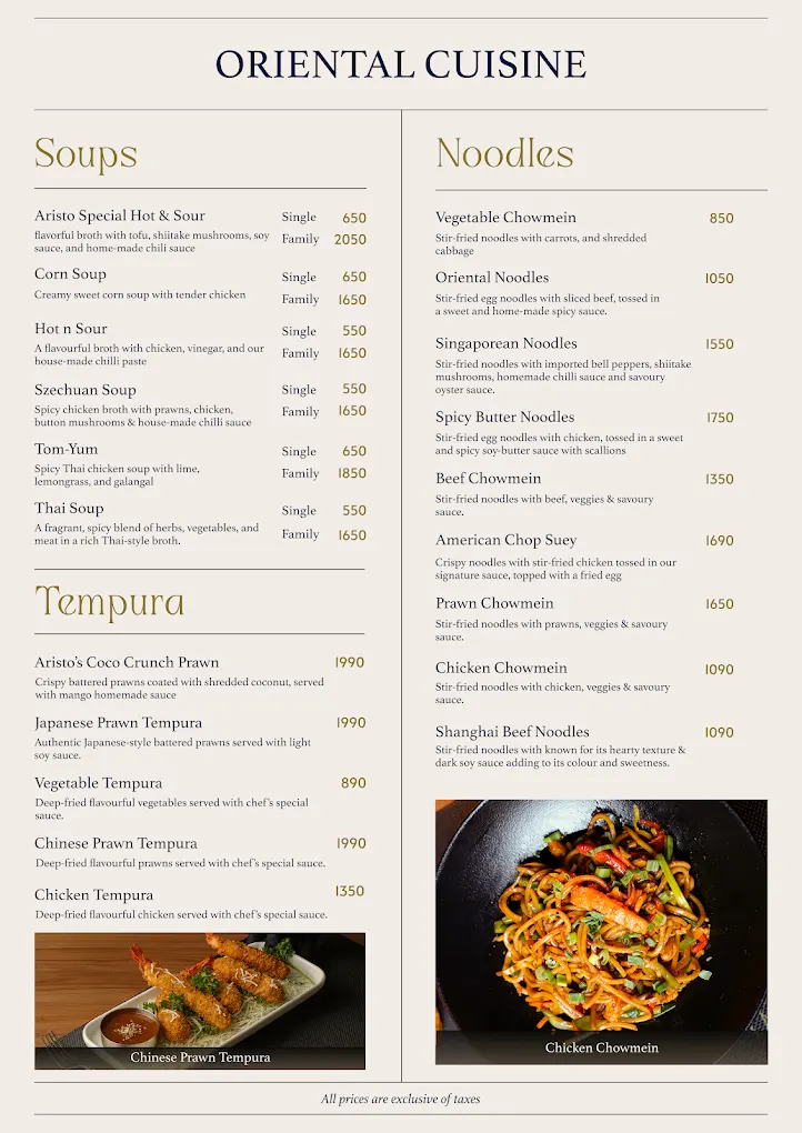 Aristo menu, page 5