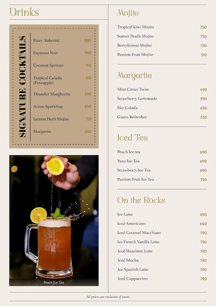 Aristo menu, page 8