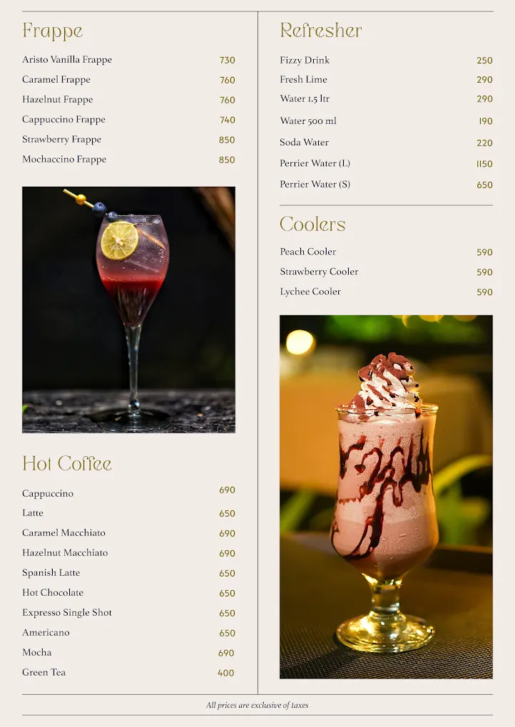 Aristo menu, page 9