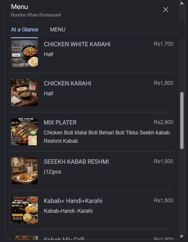 Bundoo Khan Restaurant menu, page 2