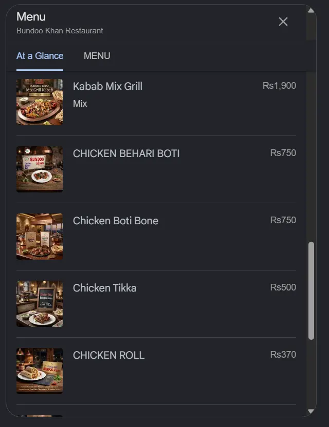 Bundoo Khan Restaurant menu, page 3