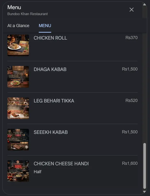 Bundoo Khan Restaurant menu, page 4