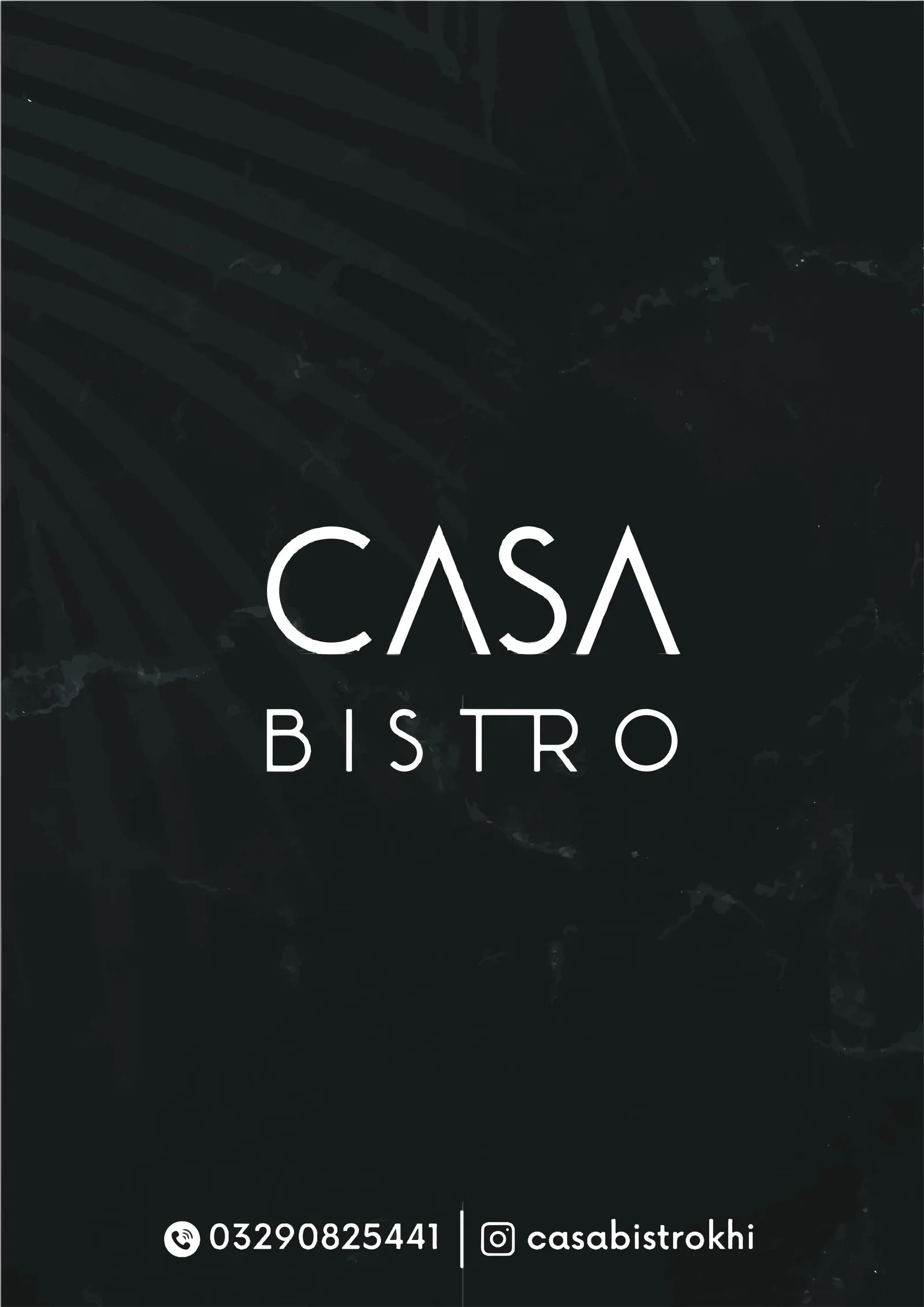 Casa Bistro menu, page 1