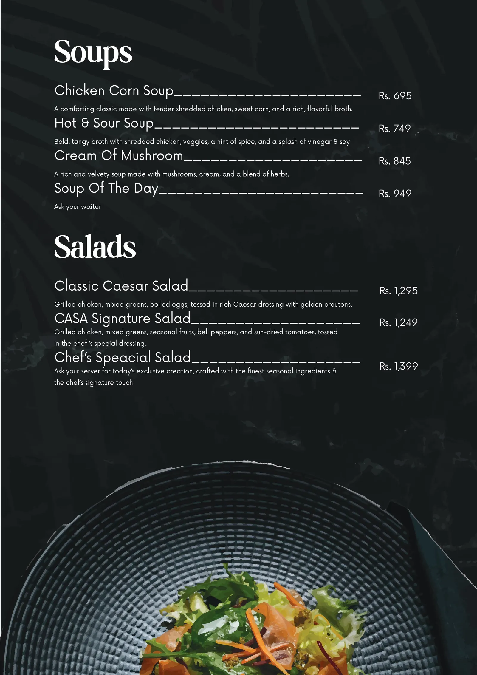 Casa Bistro menu, page 3