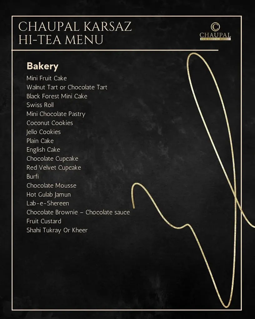 Chaupal - Seaview menu, page 1