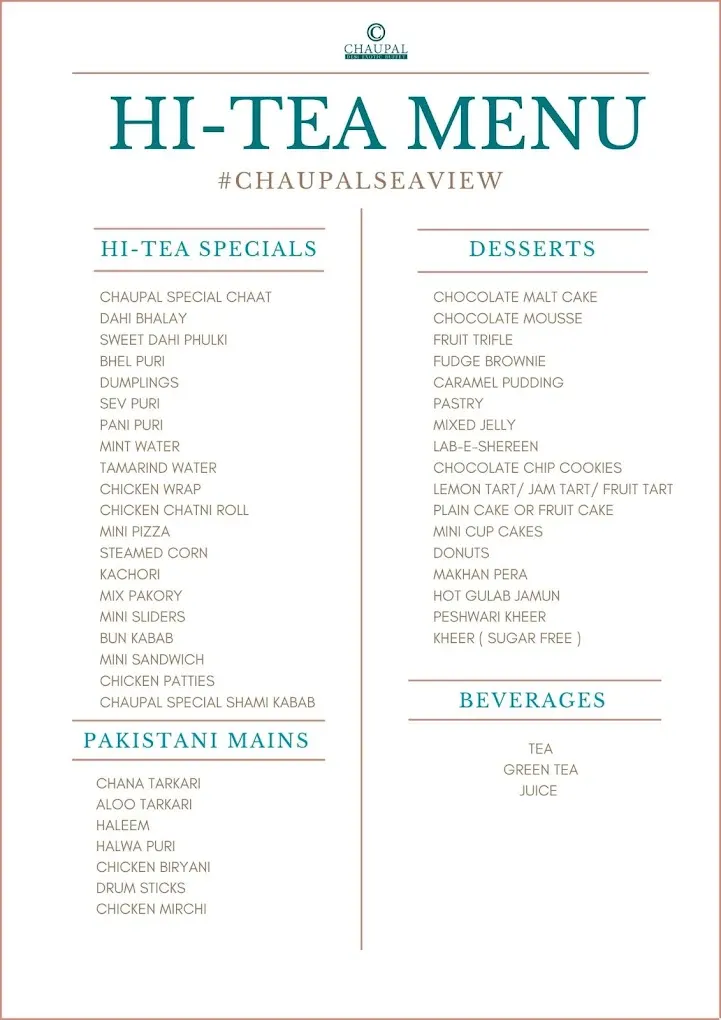 Chaupal - Seaview menu, page 6