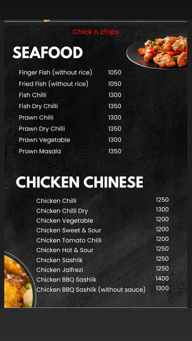 Chick-N-Chips menu, page 3