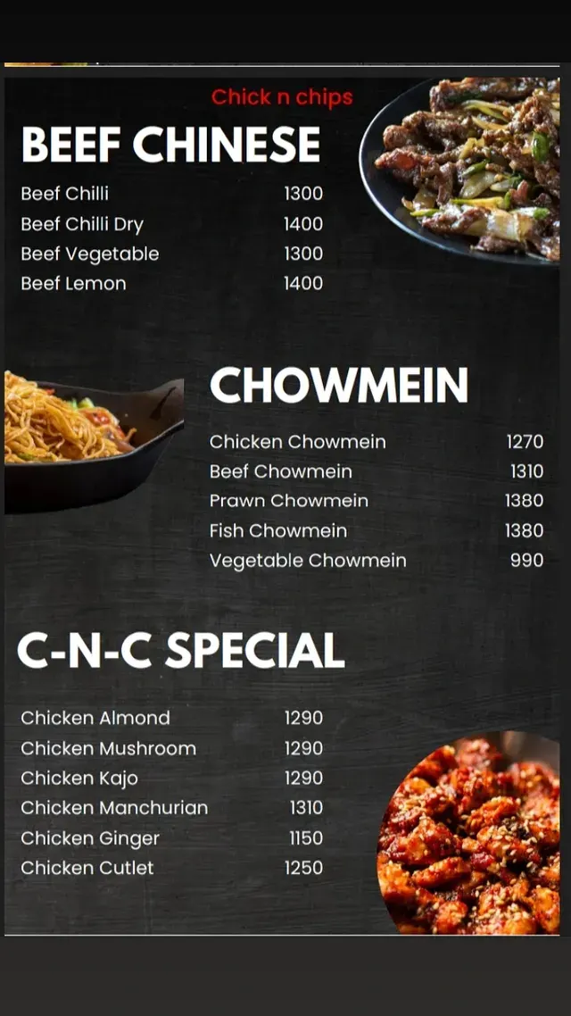 Chick-N-Chips menu, page 4