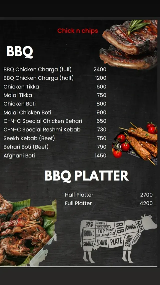 Chick-N-Chips menu, page 5