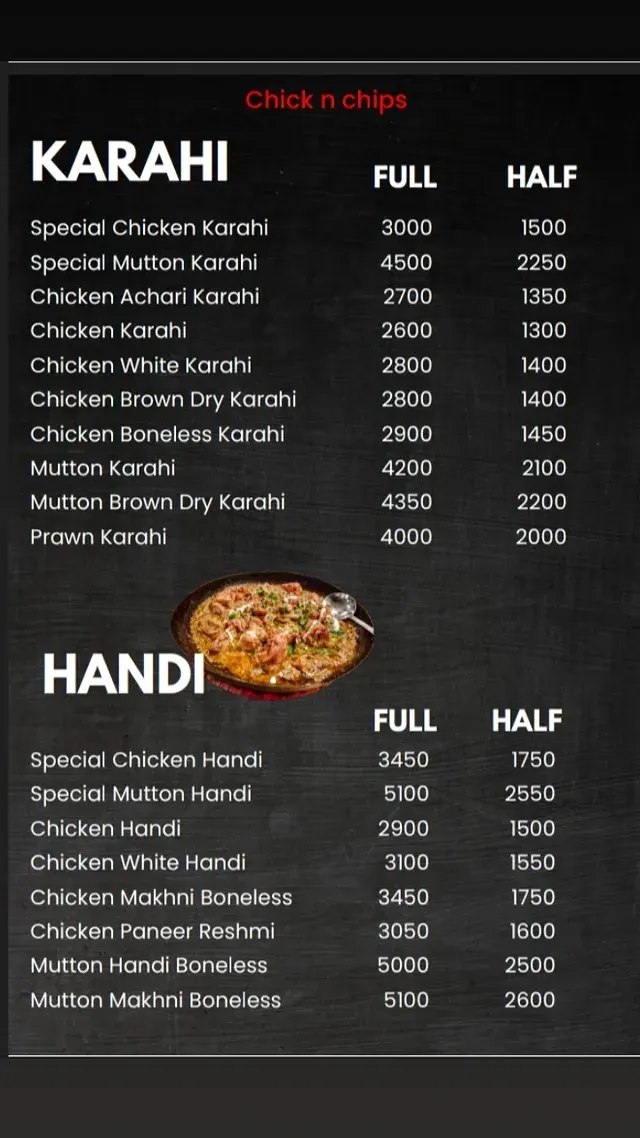 Chick-N-Chips menu, page 6
