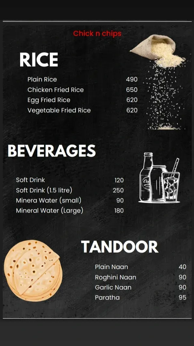 Chick-N-Chips menu, page 7