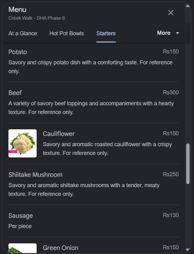 Creek Walk - DHA Phase 8 menu, page 4