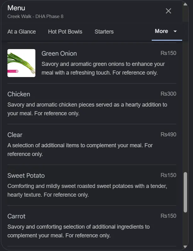 Creek Walk - DHA Phase 8 menu, page 5