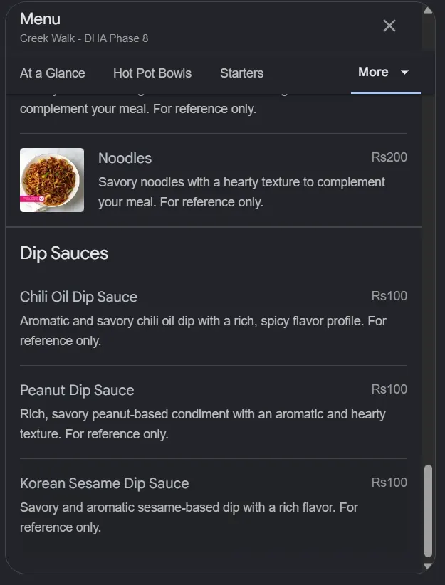 Creek Walk - DHA Phase 8 menu, page 6