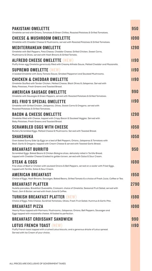 Del Frio - SMCHS menu, page 1