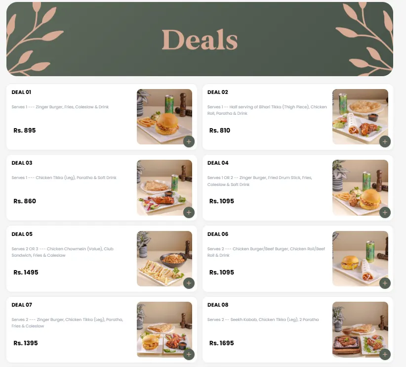 Foods Inn menu, page 2