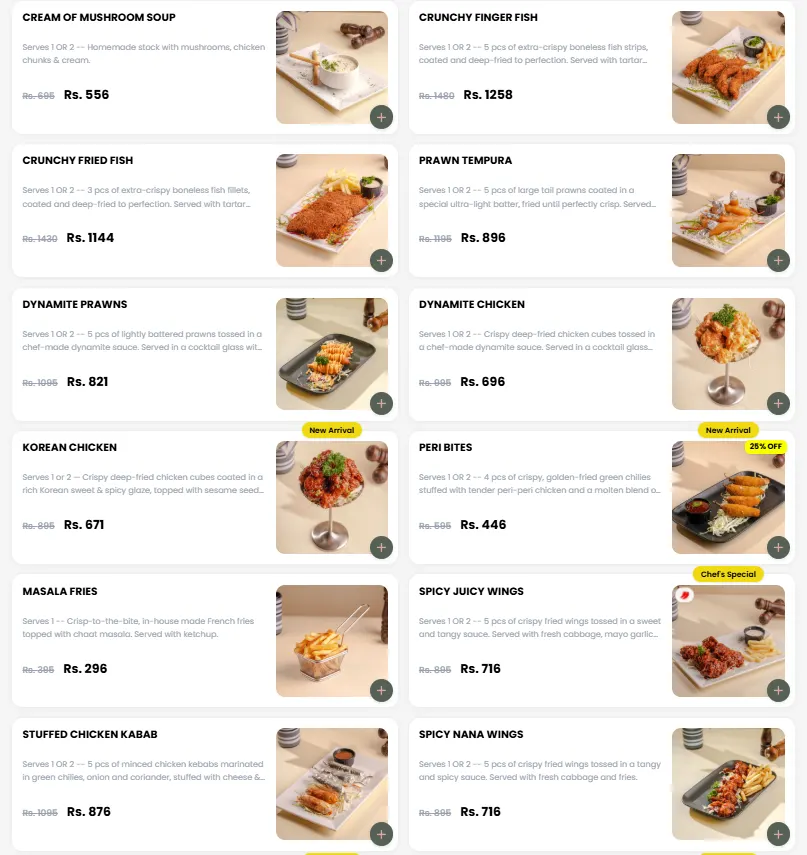 Foods Inn menu, page 4