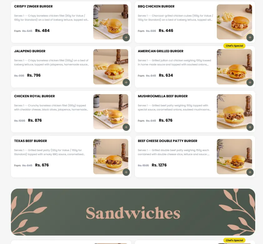 Foods Inn menu, page 6