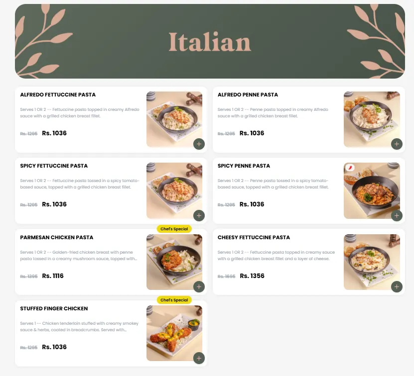 Foods Inn menu, page 8