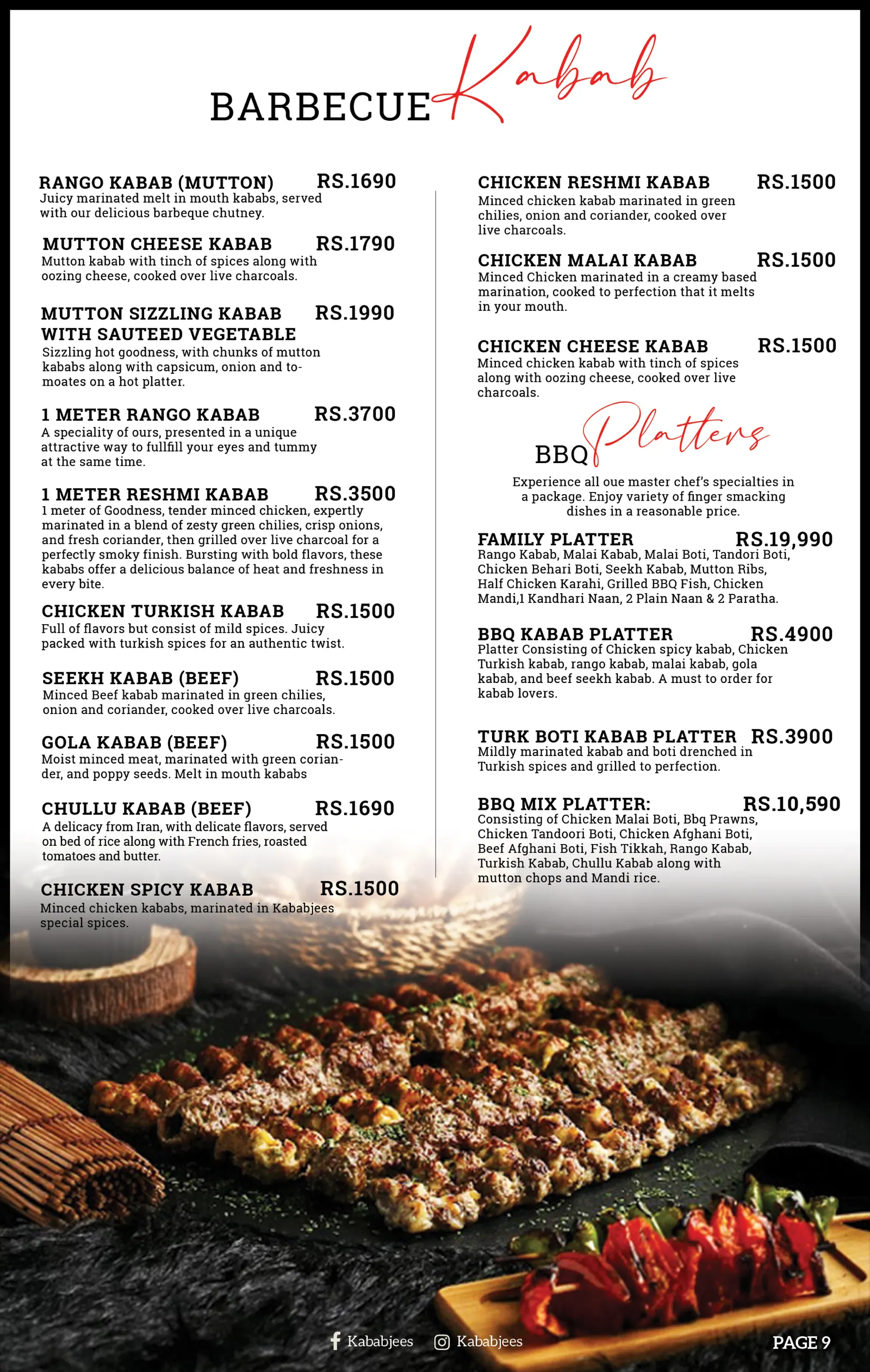 Kababjees Restaurant - Do Darya menu, page 10