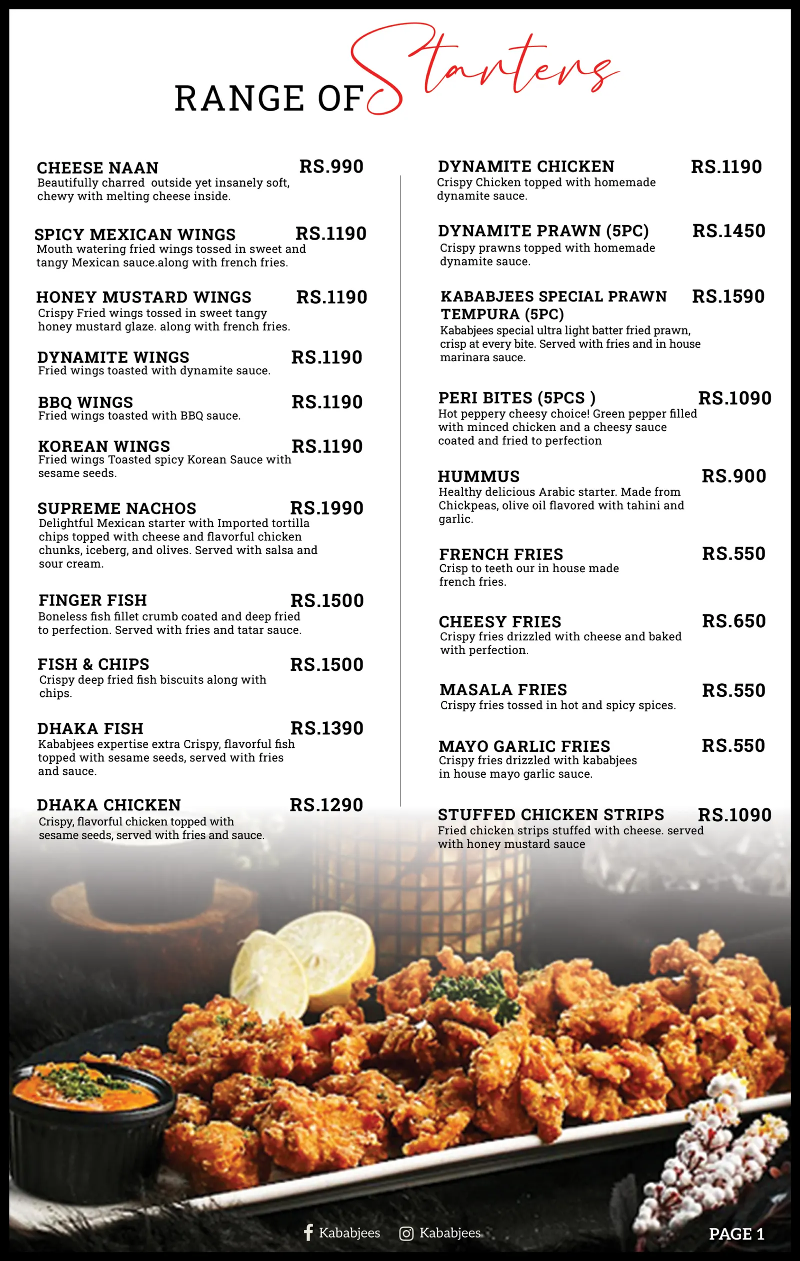 Kababjees Restaurant - Do Darya menu, page 2