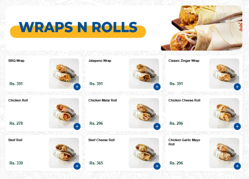 Kaybees Badar Commercial menu, page 1