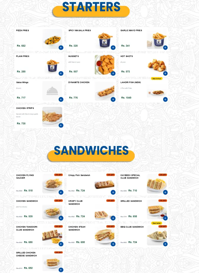 Kaybees Badar Commercial menu, page 5