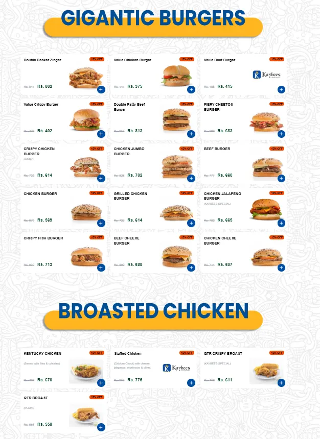 Kaybees Badar Commercial menu, page 6