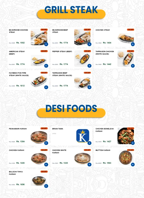 Kaybees Badar Commercial menu, page 9