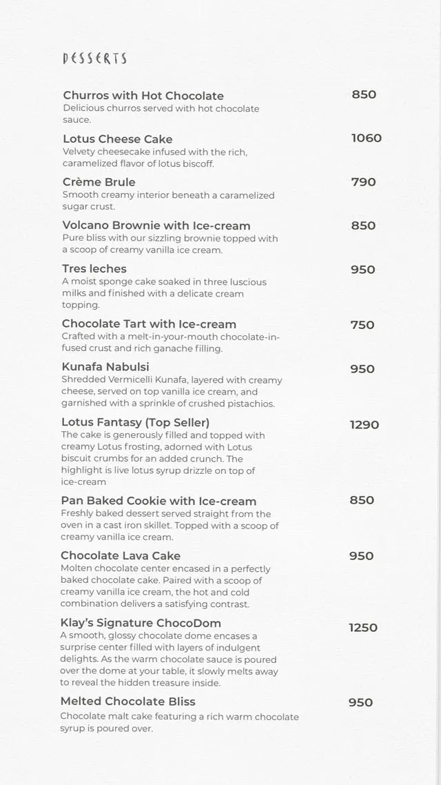 Klay menu, page 10