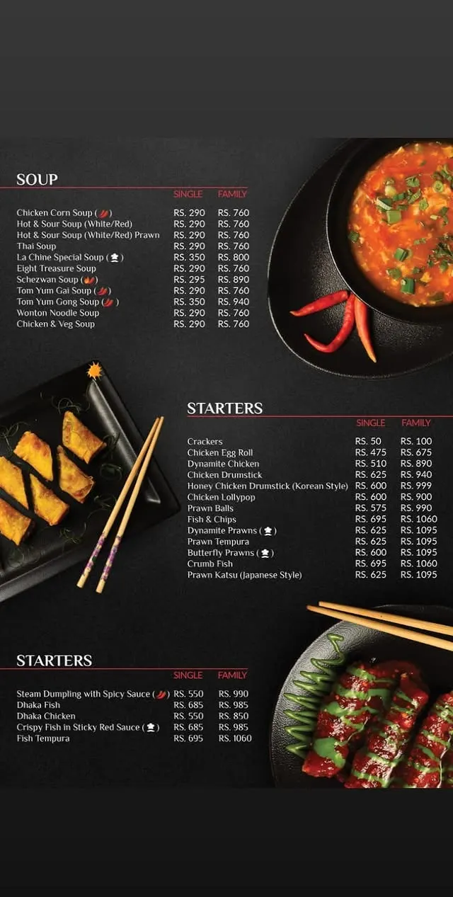 La Chine menu, page 1
